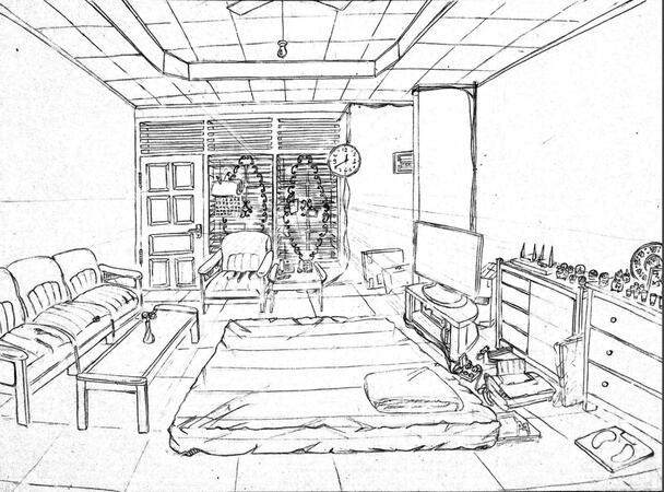 Perspective Study of A Living Room