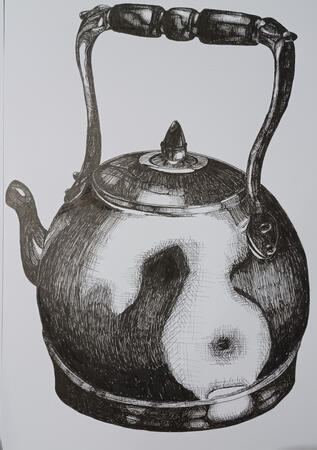 Pen Drawing of Teapot